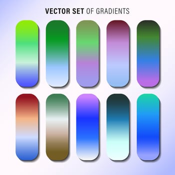 Vibrant colorful gradients pallete. An example of a bright color swatches. vector