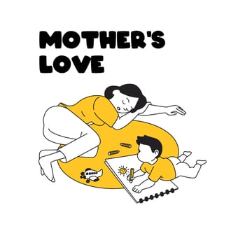 happy mother day poster with the words mother's love on it vector