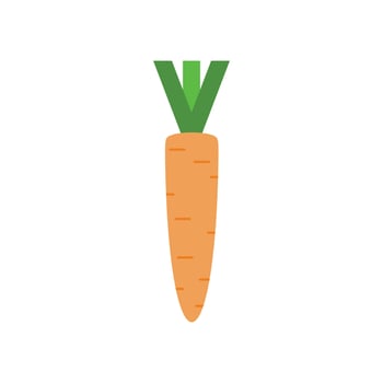 carrot flat design vector illustration. Carrot icon isolated on white background. Veg icon illustration. Carrot, vegetable, food, vector flat style. Vector orange flat carrot icon.