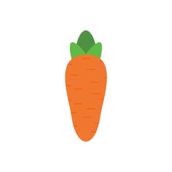 carrot flat design vector illustration. Carrot icon isolated on white background. Veg icon illustration. Carrot, vegetable, food, vector flat style. Vector orange flat carrot icon.