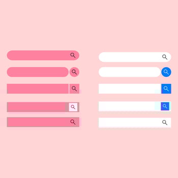 set search icon isolated on pink vector