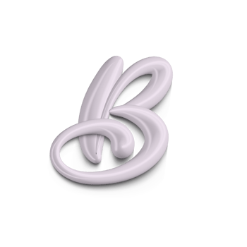 3d handwritten calligraphic letter B isolated transparent png. Type for card, poster, banner, wedding or Birthday png