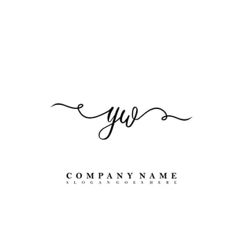 YW Initial beauty floral logo template vector
