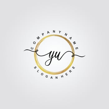 YU Initial beauty floral logo template vector
