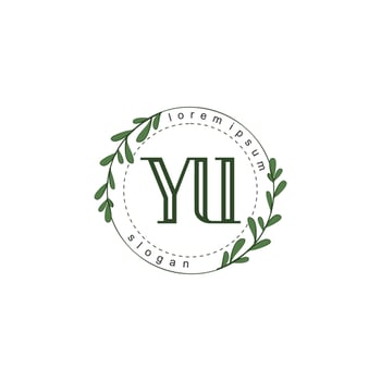 YU Initial beauty floral logo template vector
