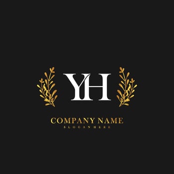 YH Initial beauty floral logo template vector