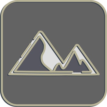 Icon mountains. Camping and adventure elements. Icons in embossed style. Good for prints, posters, logo, advertisement, infographics, etc. vector