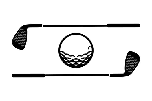 Vector Golf Equipment, Golf Ball And Golf Club Vector