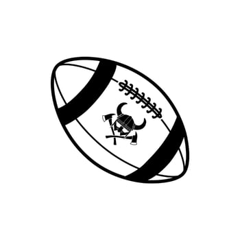 American football ball illustration with viking helmet icon vector design