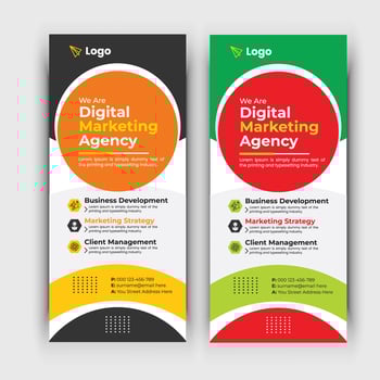 Modern roll up banner, Professional stand banner template design with creative shapes and idea. vector