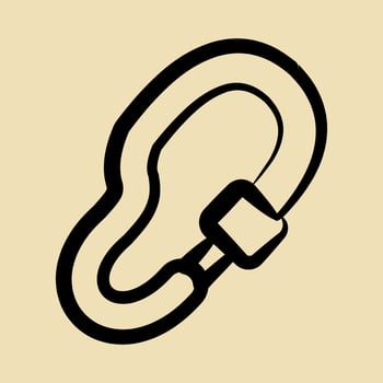 Icon carbine. Camping and adventure elements. Icons in hand drawn style. Good for prints, posters, logo, advertisement, infographics, etc. vector