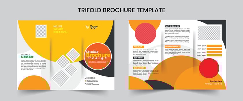 Business Brochure Template in Tri Fold Layout. Corporate Design Leaflet with minimal design template in a4. vector