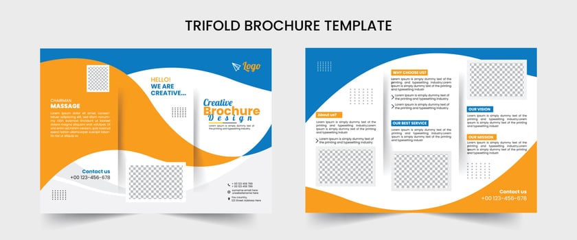 Business Brochure Template in Tri Fold Layout. Corporate Design Leaflet with minimal design template in a4. vector