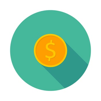 Gold coin icon vector isolated. Flat style vector illustration.