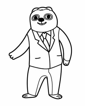 happy sloth in a suit vector