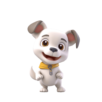 3D cute dog character png