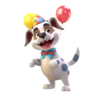 3D cute dog character png