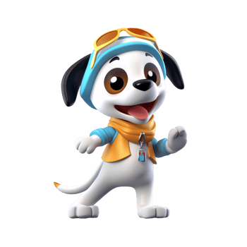 3D cute dog character png
