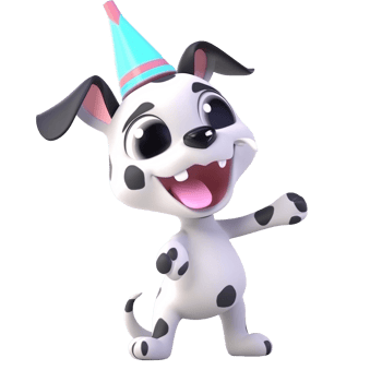 3D cute dog character png