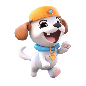 3D cute dog character png