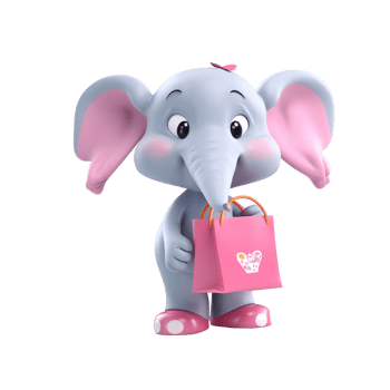 3D cute elephant character png