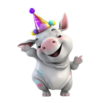 3D cute pig character png