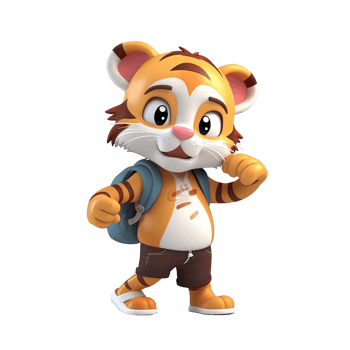3D cute tiger character png