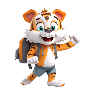 3D cute tiger character png