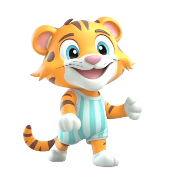3D cute tiger character png