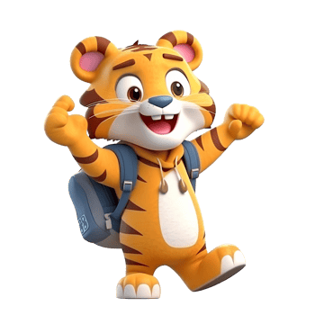 3D cute tiger character png