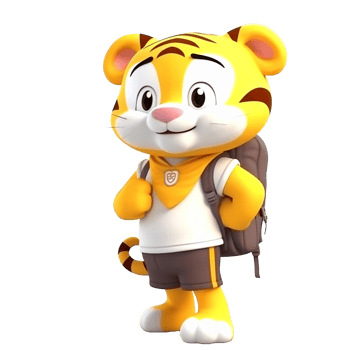 3D cute tiger character png