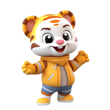3D cute tiger character png