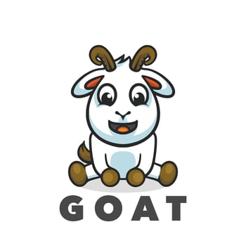 Goat cute cartoon vector