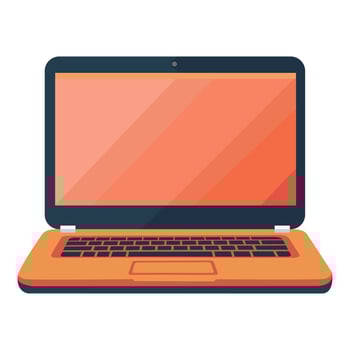 Laptop icon in flat technique vector illustration