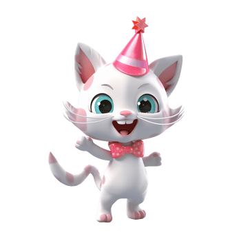 3D cute cat character png