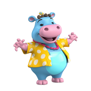 3D cute hippopotamus character png