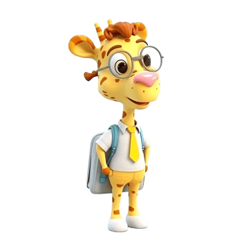 3D cute giraffe character png