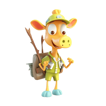 3D cute giraffe character png