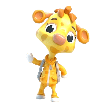 3D cute giraffe character png