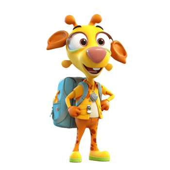 3D cute giraffe character png