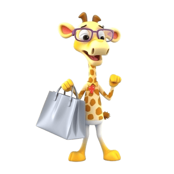 3D cute giraffe character png