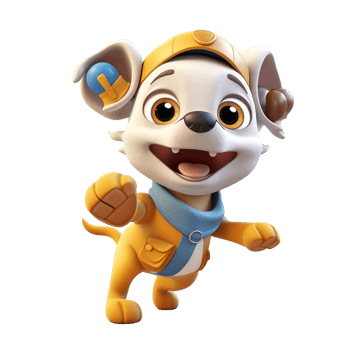 3D cute dog character png