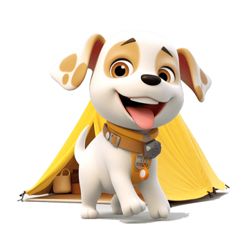 3D cute dog character png