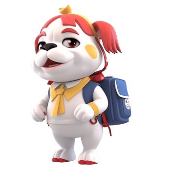 3D cute dog character png
