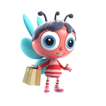 3D cute bee character png
