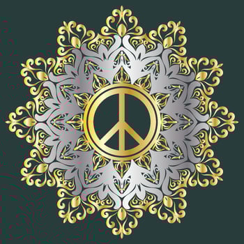 Mandala vector illustration element. Floral ornament background.