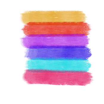 Six color rainbow art realistic png