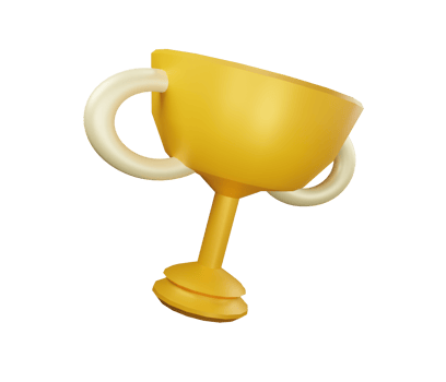 Shiny gold cup or trophy 3d icon png