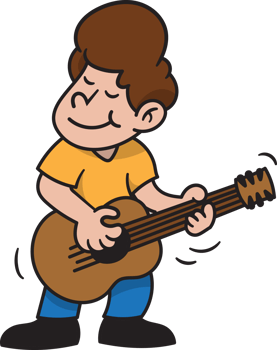 Man Playing Guitar Cartoon style illustration. png
