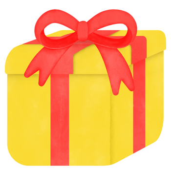 Yellow Gift Box with Red Ribbon png